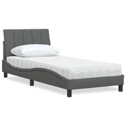 Krevet s madracem Hanko tamnosivi 90 x 190 cm od tkanine