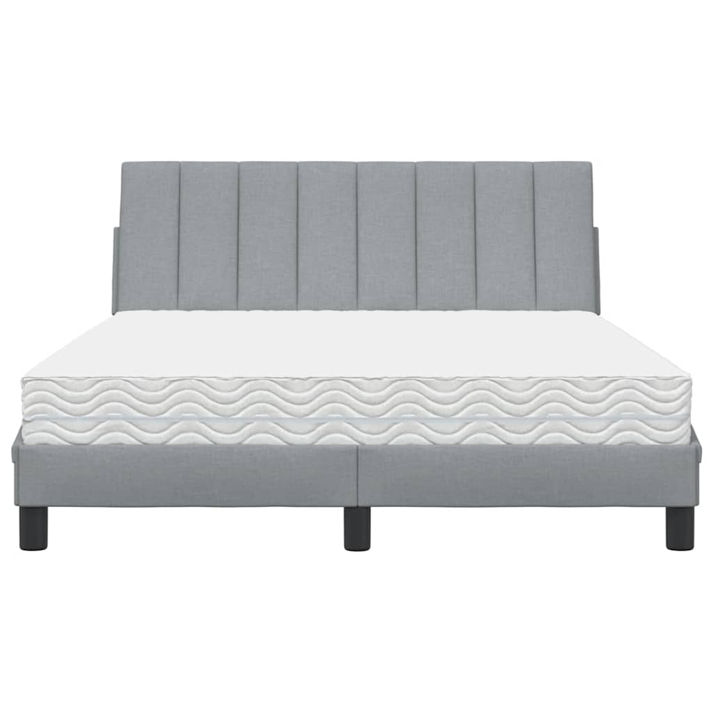 Krevet s madracem Hanko svjetlosivi 120 x 200 cm od tkanine