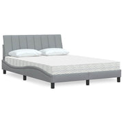 Krevet s madracem Hanko svjetlosivi 120 x 200 cm od tkanine