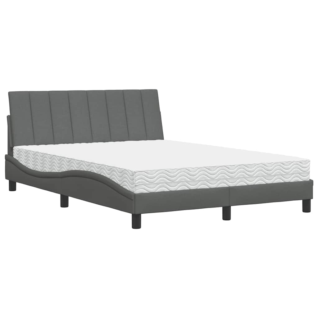 Krevet s madracem Hanko svjetlosivi 140x200 cm tkanina