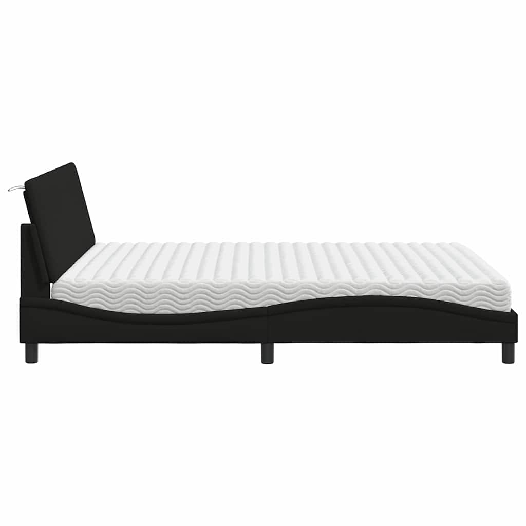 Krevet s madracem Hanko crni 160x200 cm od tkanine
