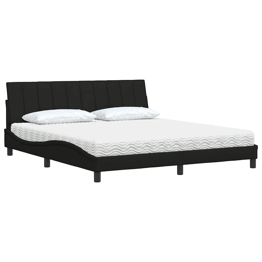 Krevet s madracem Hanko crni 180x200 cm od tkanine