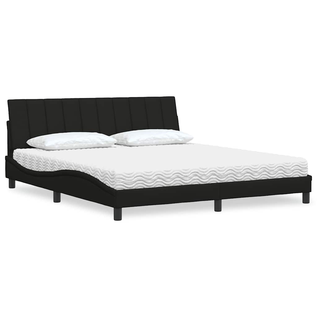 Krevet s madracem Hanko crni 180x200 cm od tkanine
