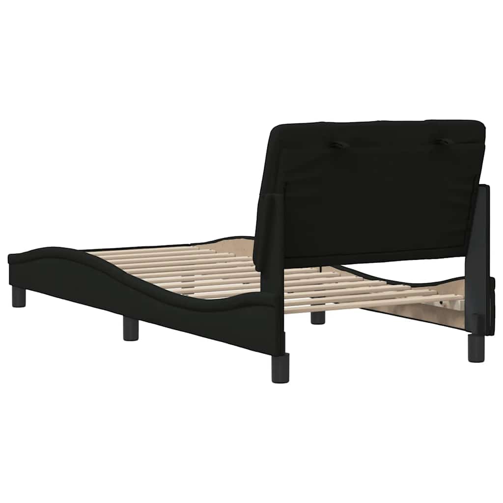 Okvir za krevet bez madraca crni 80x200cm od tkanine