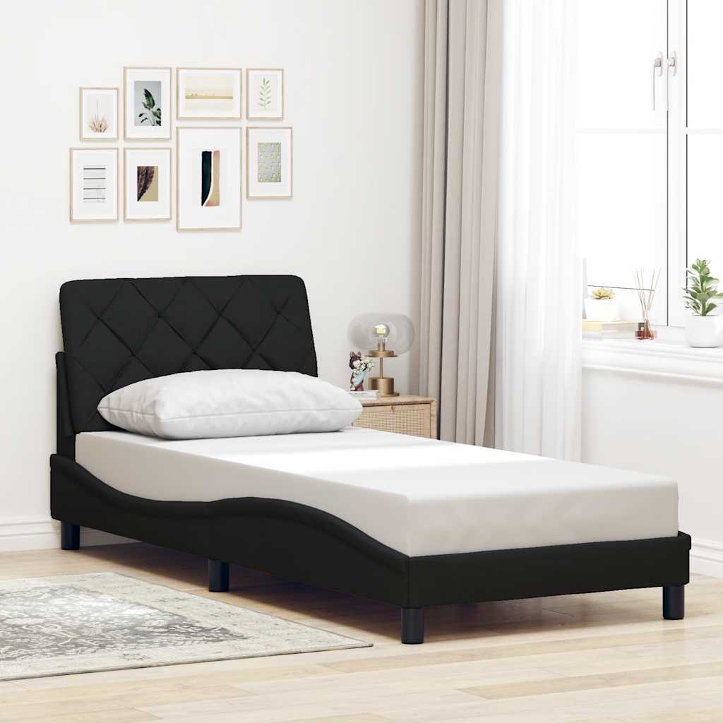 Okvir za krevet bez madraca crni 80x200cm od tkanine