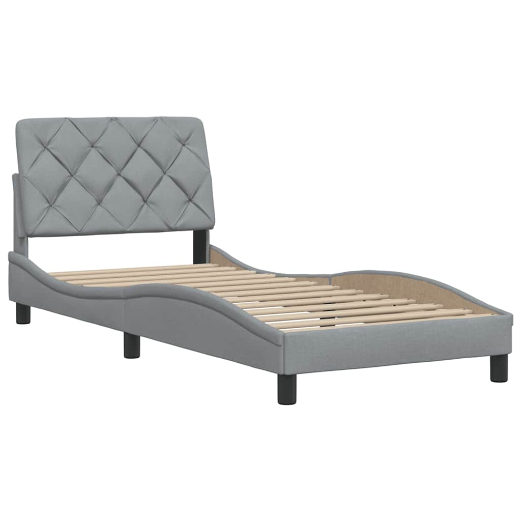 Okvir kreveta bez madraca svjetlosivi 90x200 cm od tkanine