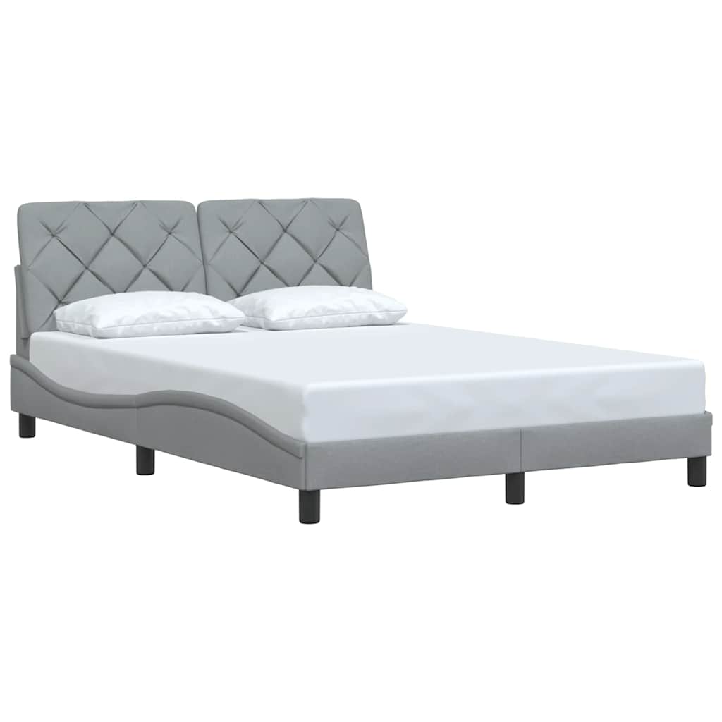 Okvir za krevet bez madraca svjetlosivi 140 x 190 cm od tkanine