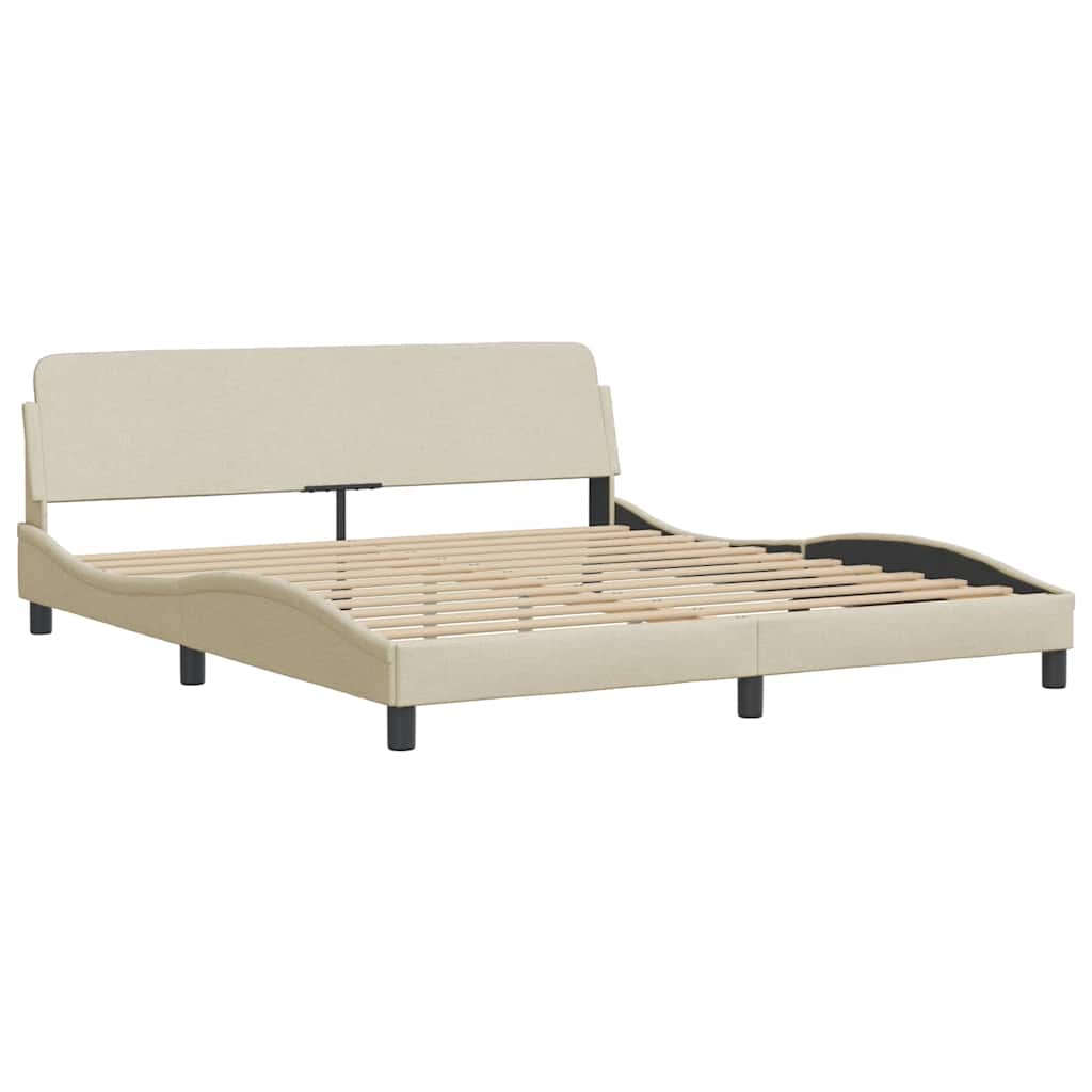Okvir za krevet bez madraca krem 160x200 cm od tkanine