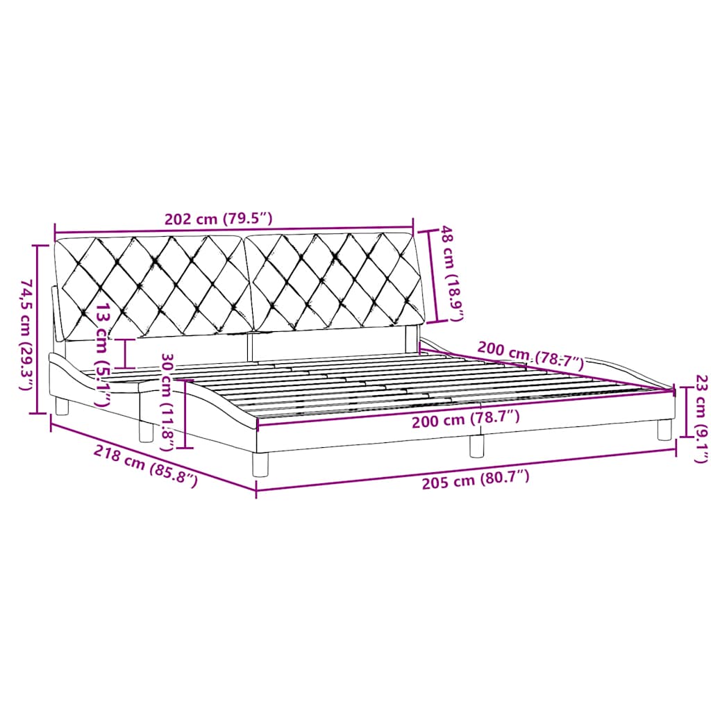 Okvir za krevet bez madraca svjetlosivi 200 x 200 cm od tkanine