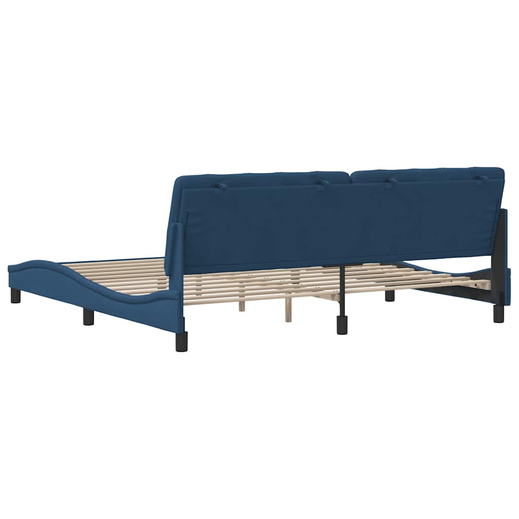 Okvir za krevet bez madraca plavi 200x200 cm od tkanine