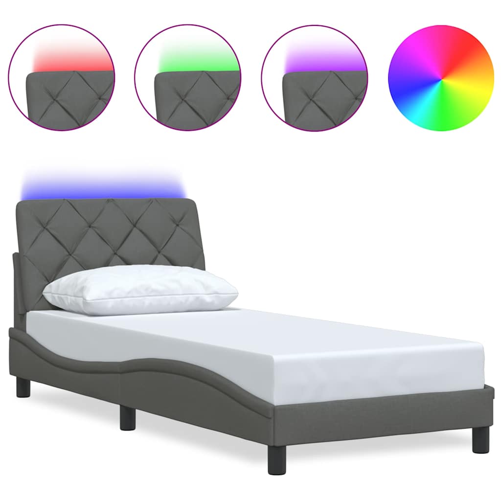Okvir kreveta s LED-om bez madraca 90x190 cm od tkanine