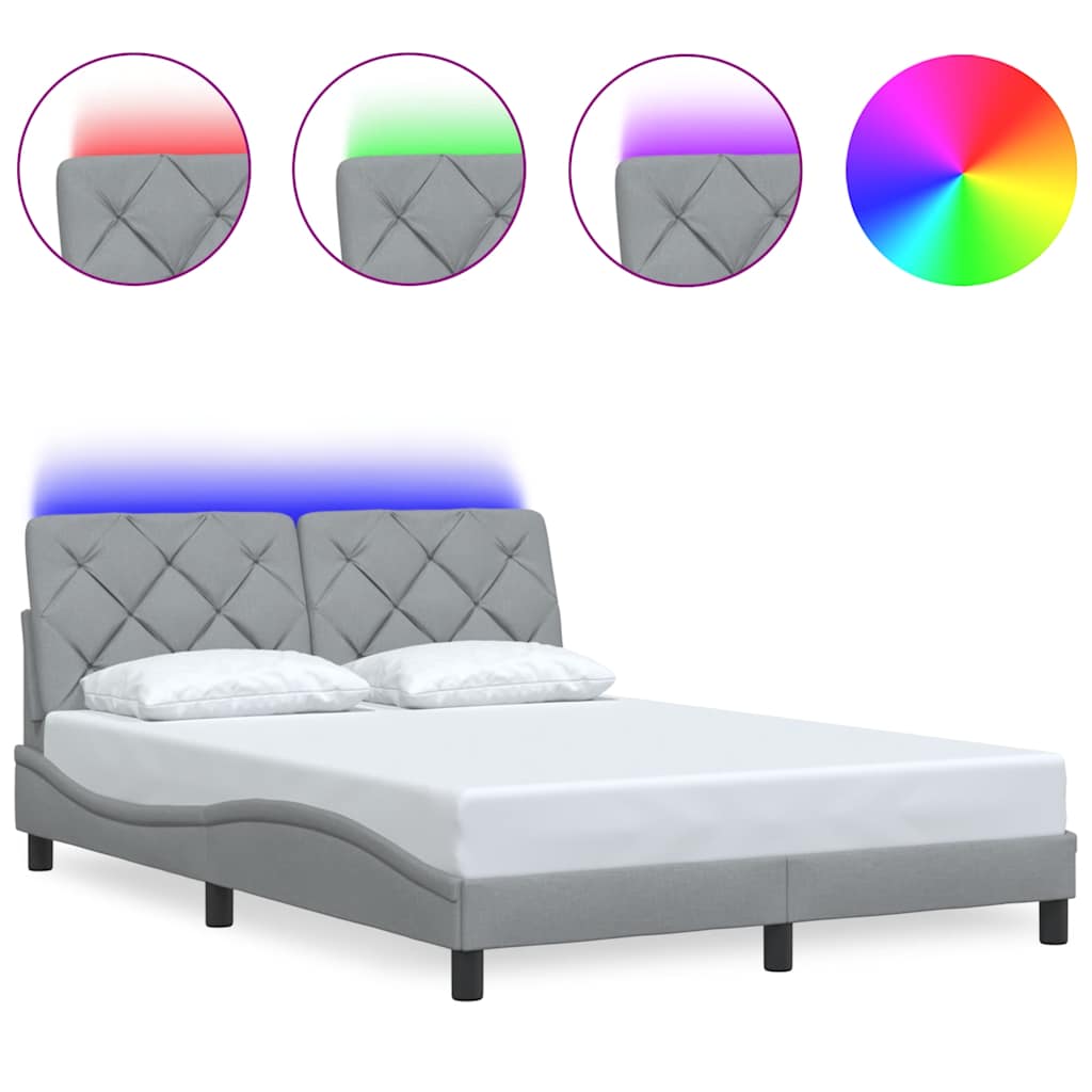 Okvir kreveta s LED-om bez madraca 140 x 190 cm od tkanine