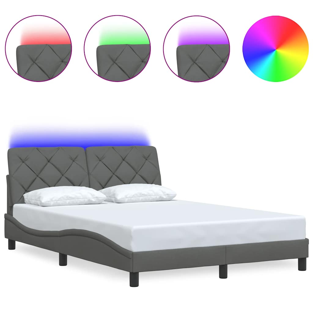 Okvir kreveta s LED-om bez madraca 140 x 190 cm od tkanine