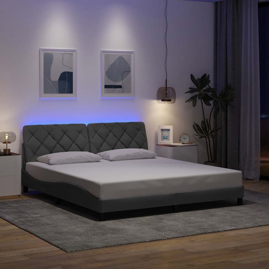 Okvir kreveta s LED-om bez madraca 180x200 cm od tkanine