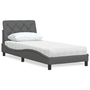 Krevet s madracem tamnosivi 80x200cm od tkanine