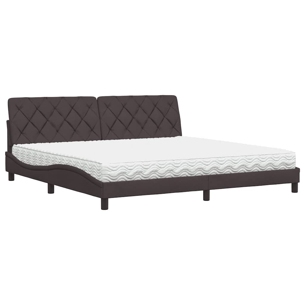 Krevet s madracem tamnosmeđi 200x200 cm od tkanine
