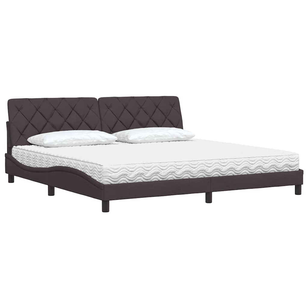 Krevet s madracem tamnosmeđi 200x200 cm od tkanine