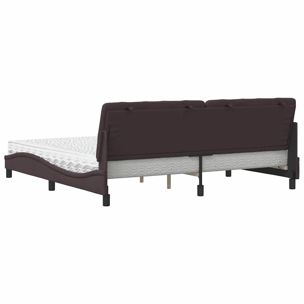 Krevet s madracem tamnosmeđi 200x200 cm od tkanine