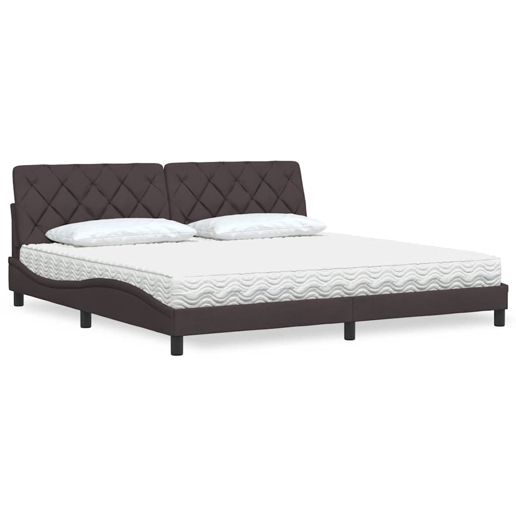 Krevet s madracem tamnosmeđi 200x200 cm od tkanine