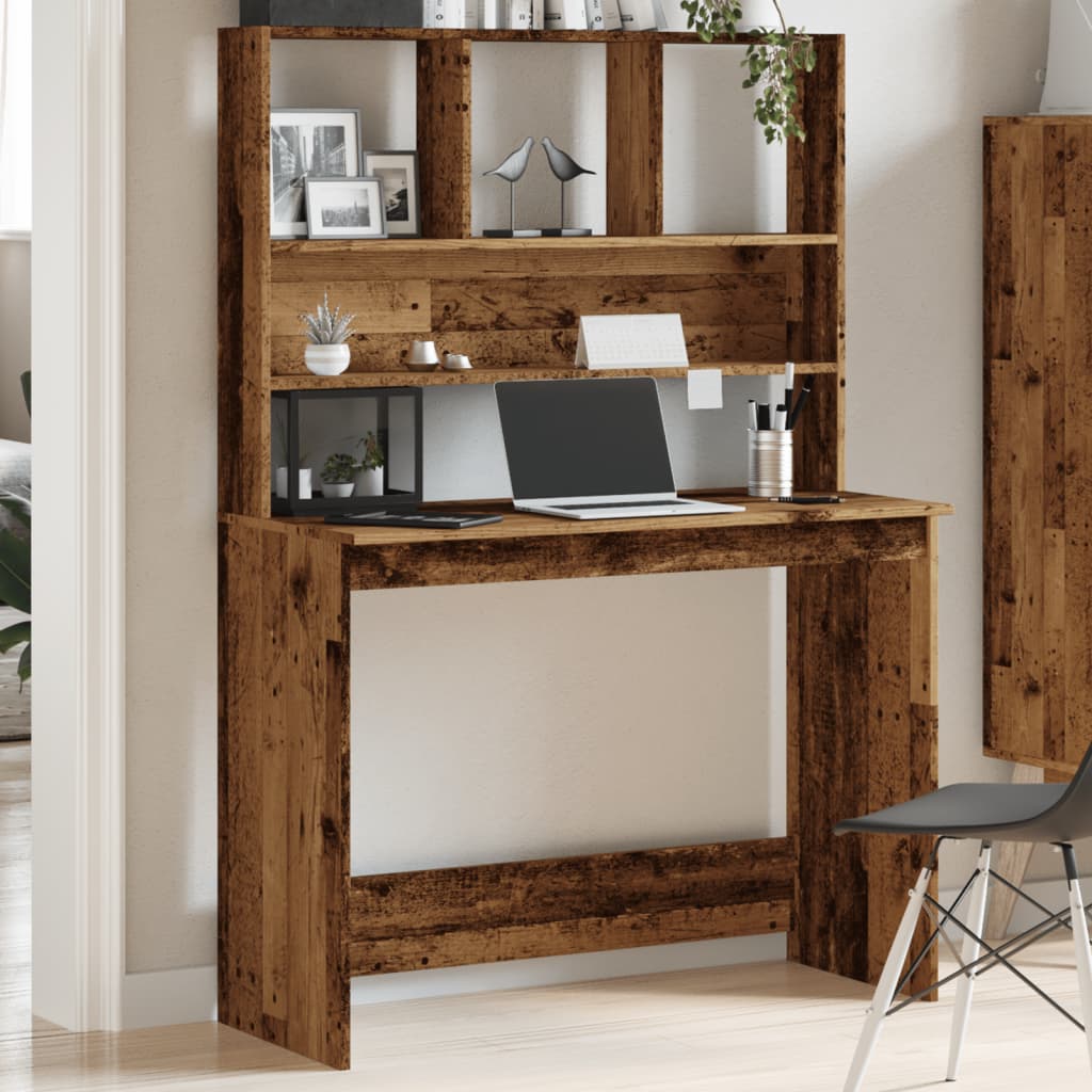 Radni stol s policama boja drva 102x45x148 cm konstruirano drvo