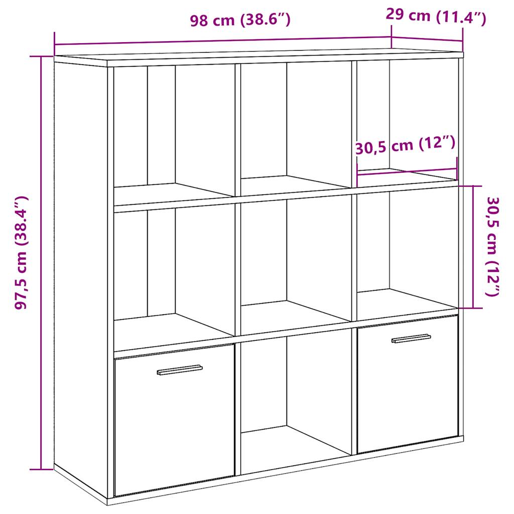 Ormar za knjige staro drvo 98x29x97,5 cm konstruirano drvo