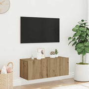 Zidni TV ormarić Artisan hrast 80x30x30 cm izrađeno drvo
