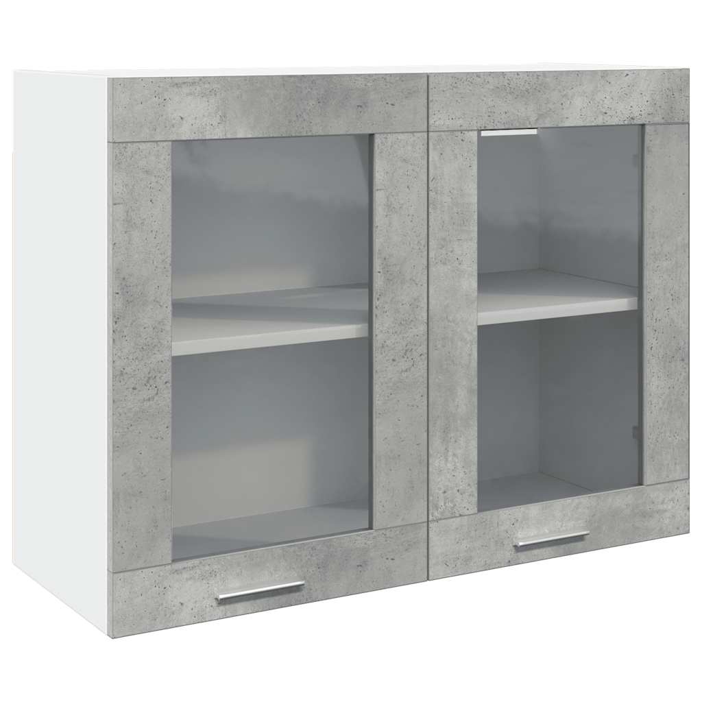 Viseći stakleni ormarić "Lyon" betonsko sivi 80x31x60 cm