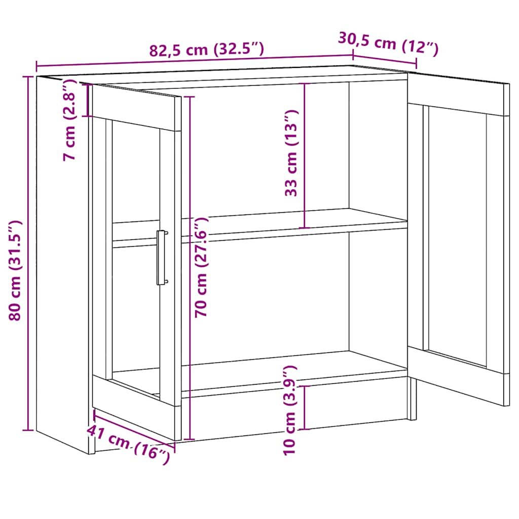 Ormarić za knjige staro drvo 82,5x30,5x80 cm konstruirano drvo