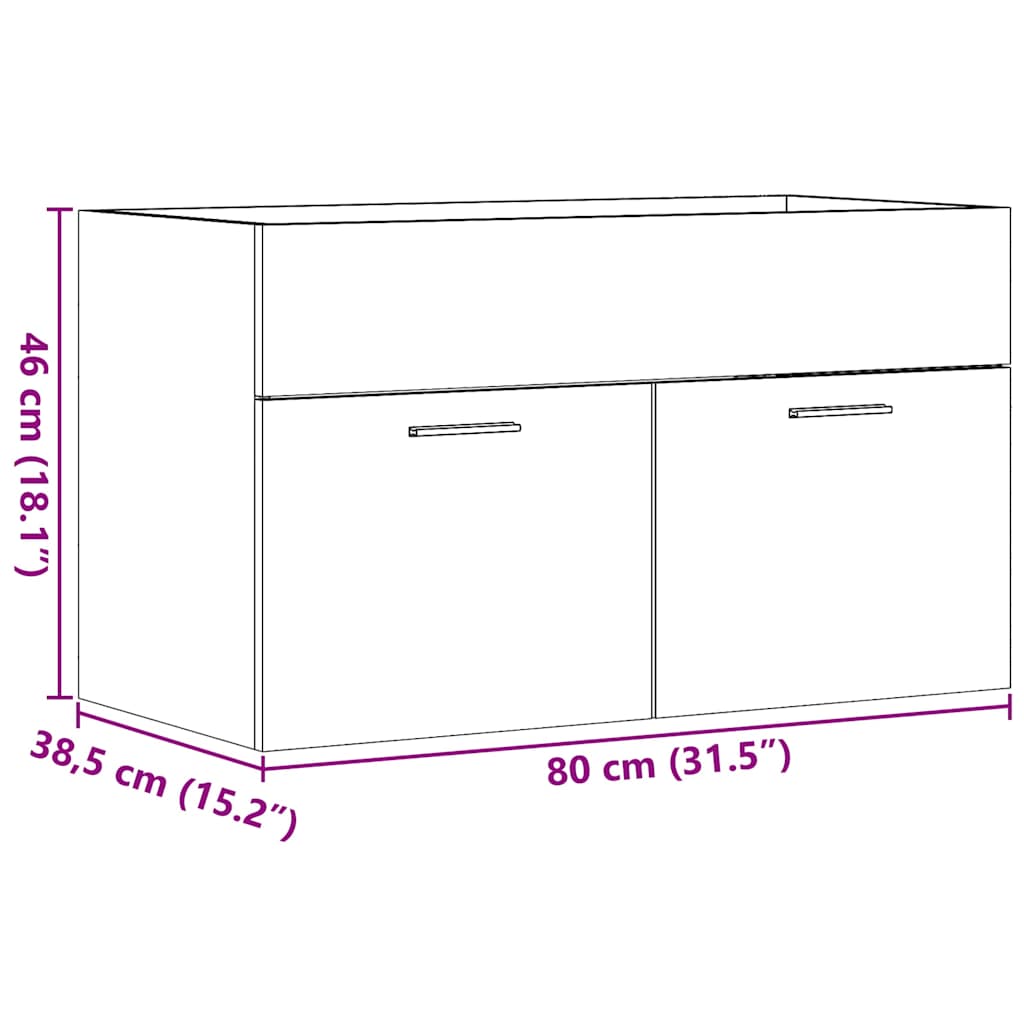 Ormarić za umivaonik boja hrasta sonome 80x38,5x46 cm iverica