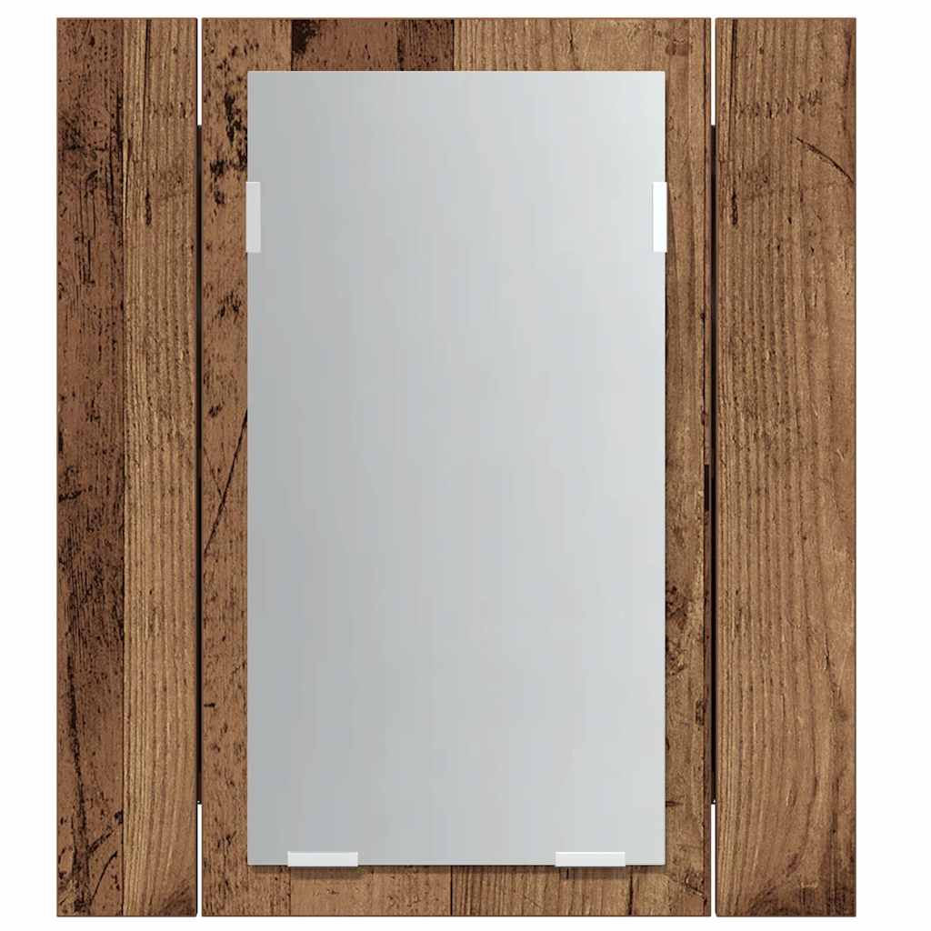 LED kupaonski ormarić s ogledalom boja hrasta 40x12x45cm drveni