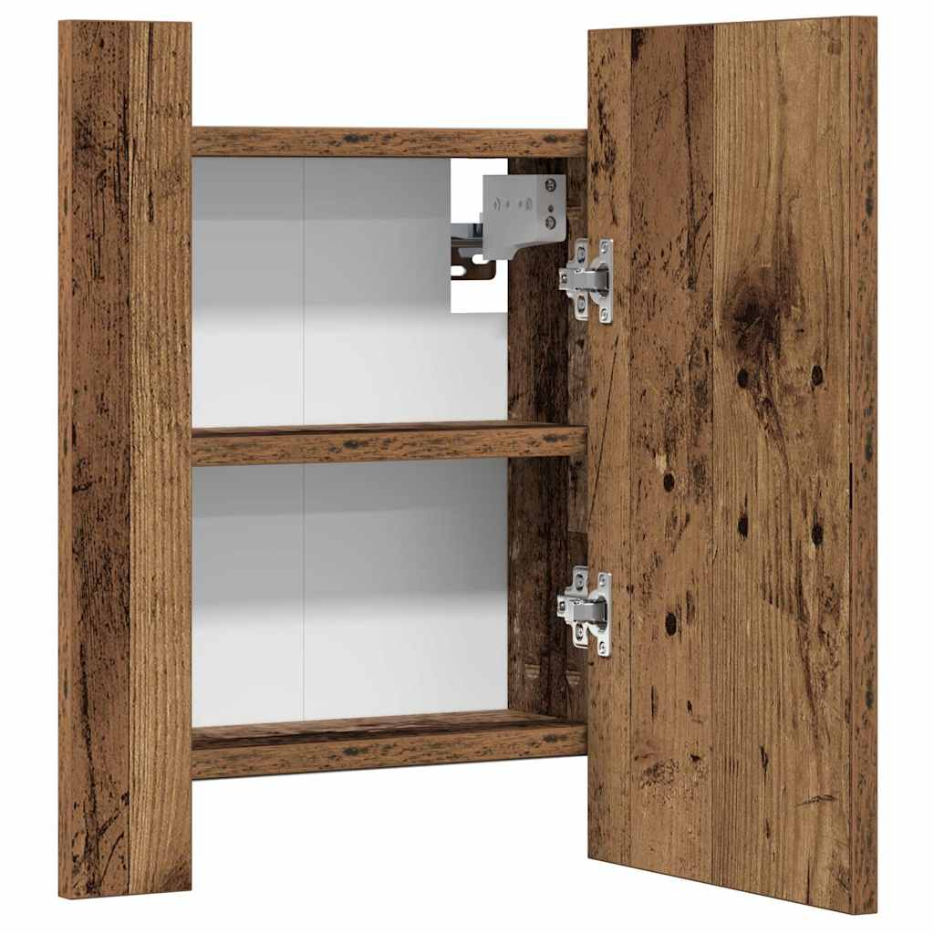 LED kupaonski ormarić s ogledalom boja hrasta 40x12x45cm drveni
