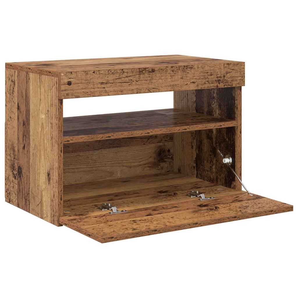 TV ormarić s LED svjetlima staro drvo 60x35x40 cm