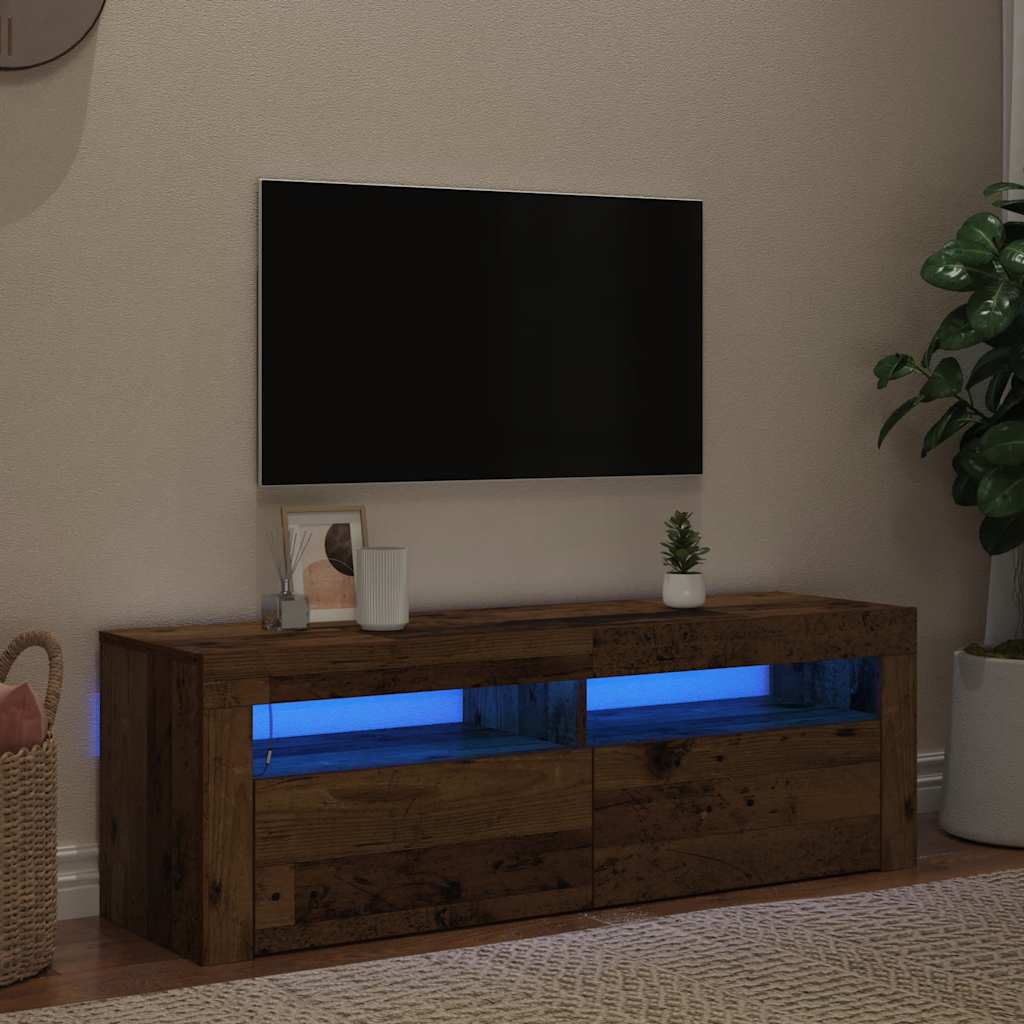 TV ormarić LED boja drva 120x35x40 cm konstruirano drvo