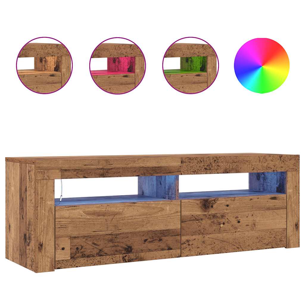TV ormarić LED boja drva 120x35x40 cm konstruirano drvo