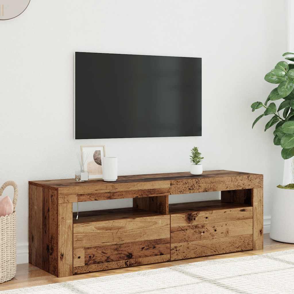 TV ormarić LED boja drva 120x35x40 cm konstruirano drvo