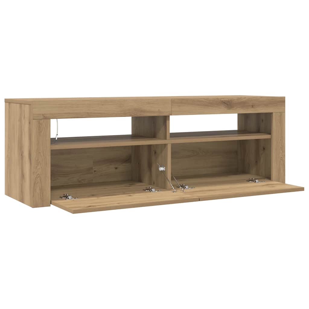 TV ormarić LED boja hrasta 120x35x40 cm konstruirano drvo