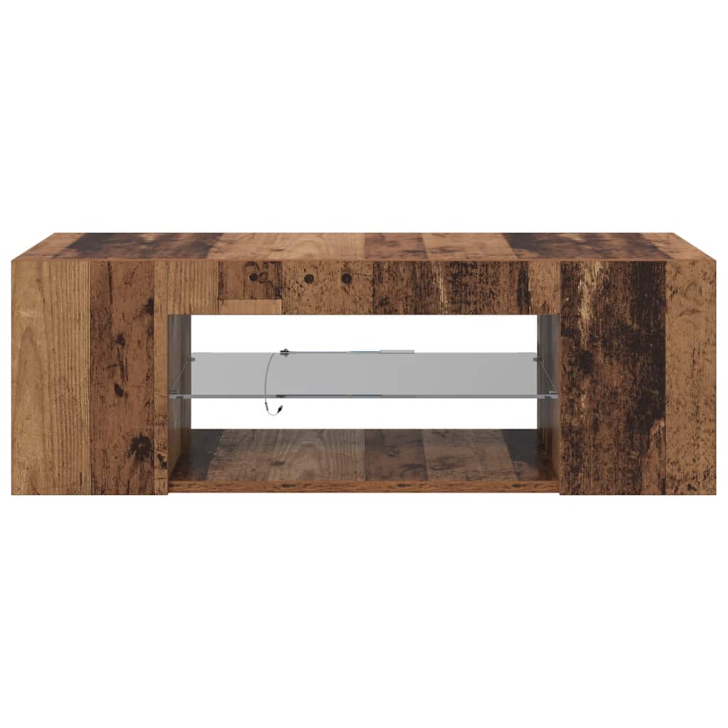 TV ormarić LED boja staro drvo 90x39x30 cm konstruirano drvo