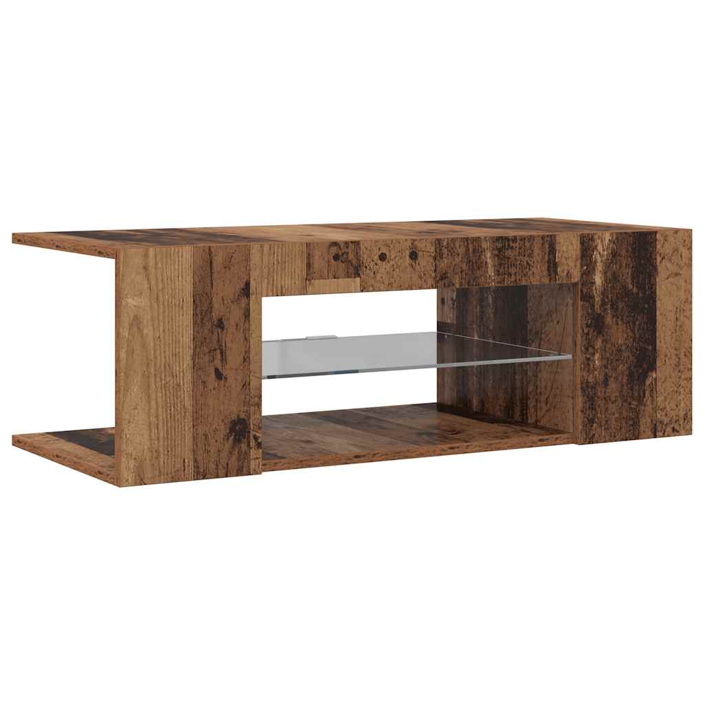 TV ormarić LED boja staro drvo 90x39x30 cm konstruirano drvo