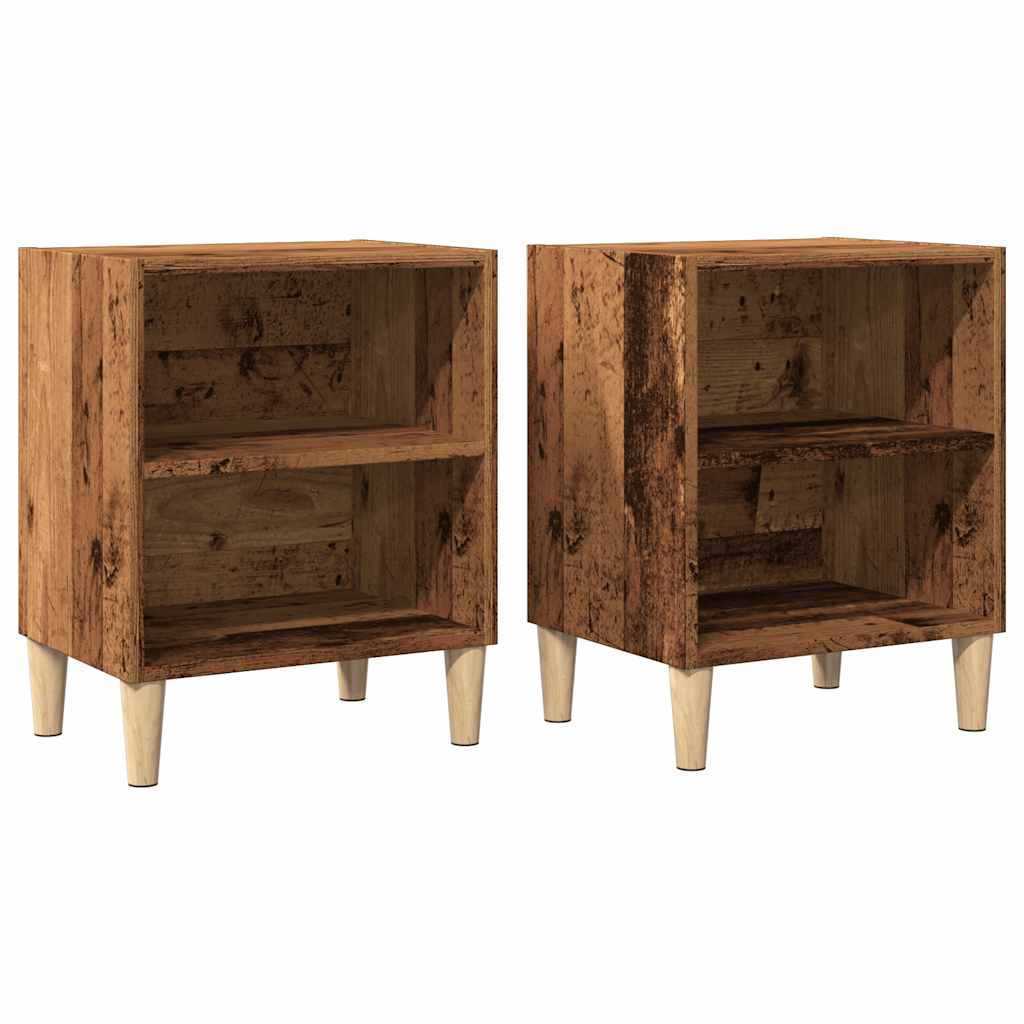 Noćni ormarići 2 kom Staro drvo 40x30x50 cm Konstruirano drvo