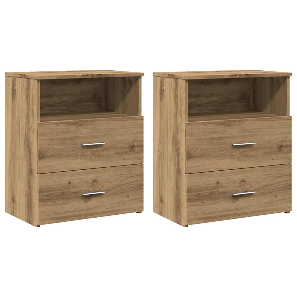 Noćni ormarići 2 kom boja hrasta 50x32x60 cm konstruirano drvo