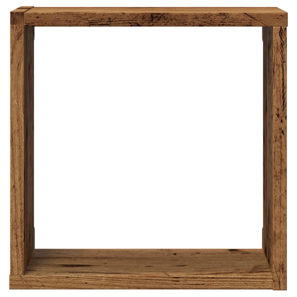 Kockaste zidne police 4 kom boja staro drvo 30x15x30 cm drvene