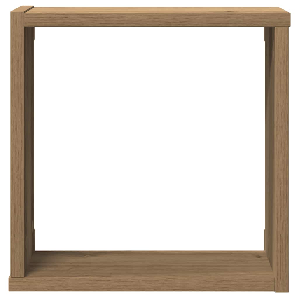 Kockaste zidne police 2 kom boja hrasta 30x15x30 cm drvene