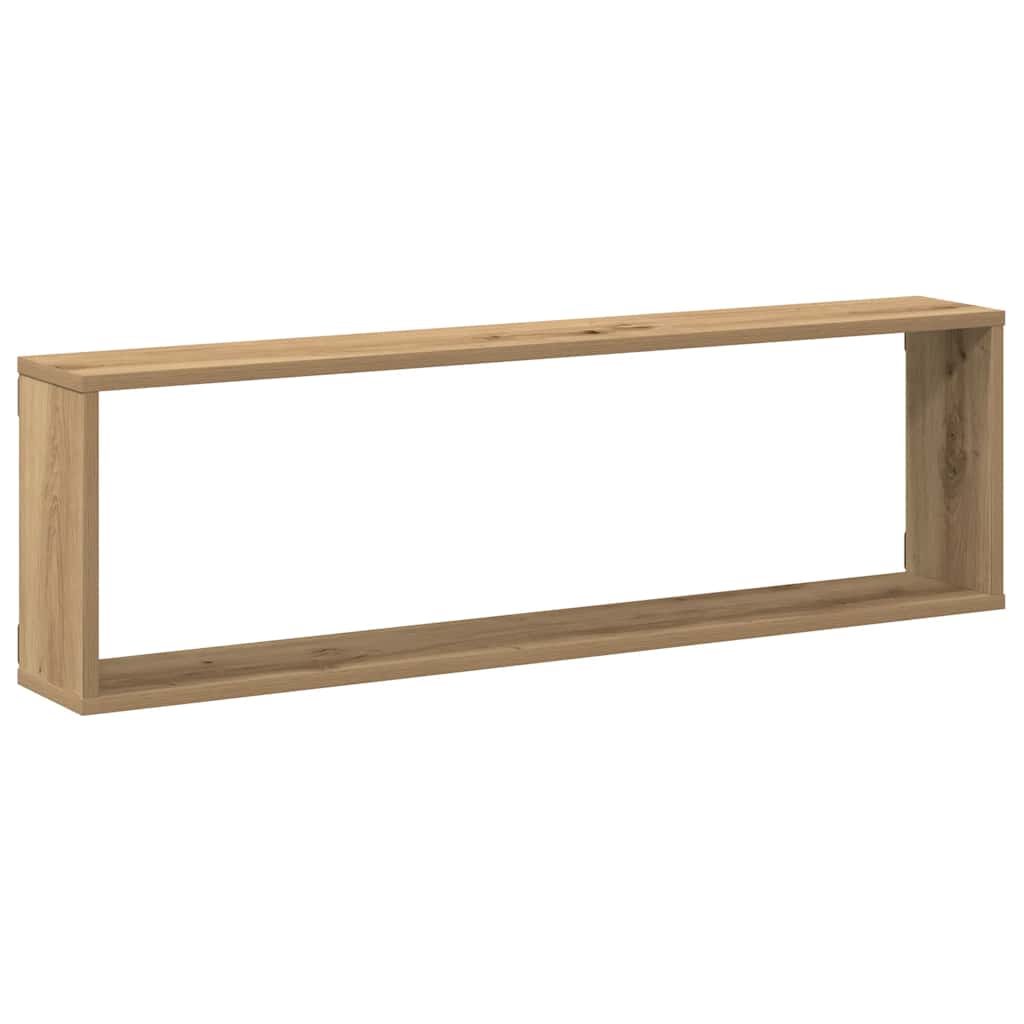 Kockaste zidne police 4 kom boja hrasta 100x15x30 cm drvene