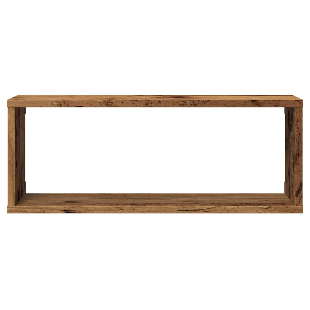 Zidne kockaste police 6 kom Staro drvo 60x15x23 cm