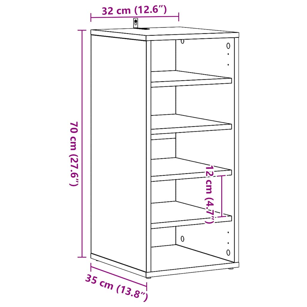 Ormari za cipele 2 kom staro drvo 32x35x70 cm konstruirano drvo