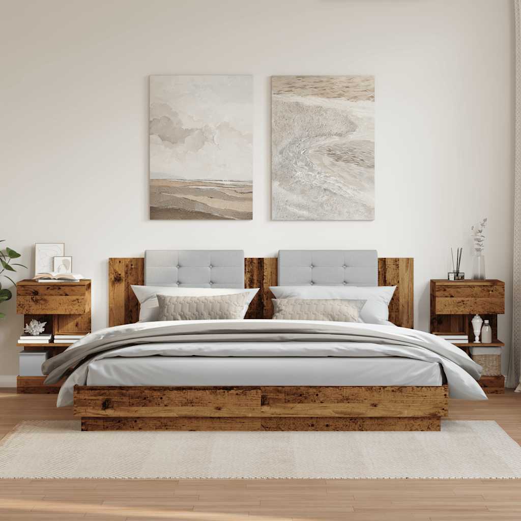 Noćni ormarići 2 kom Staro drvo 40x35x65 cm Konstruirano drvo