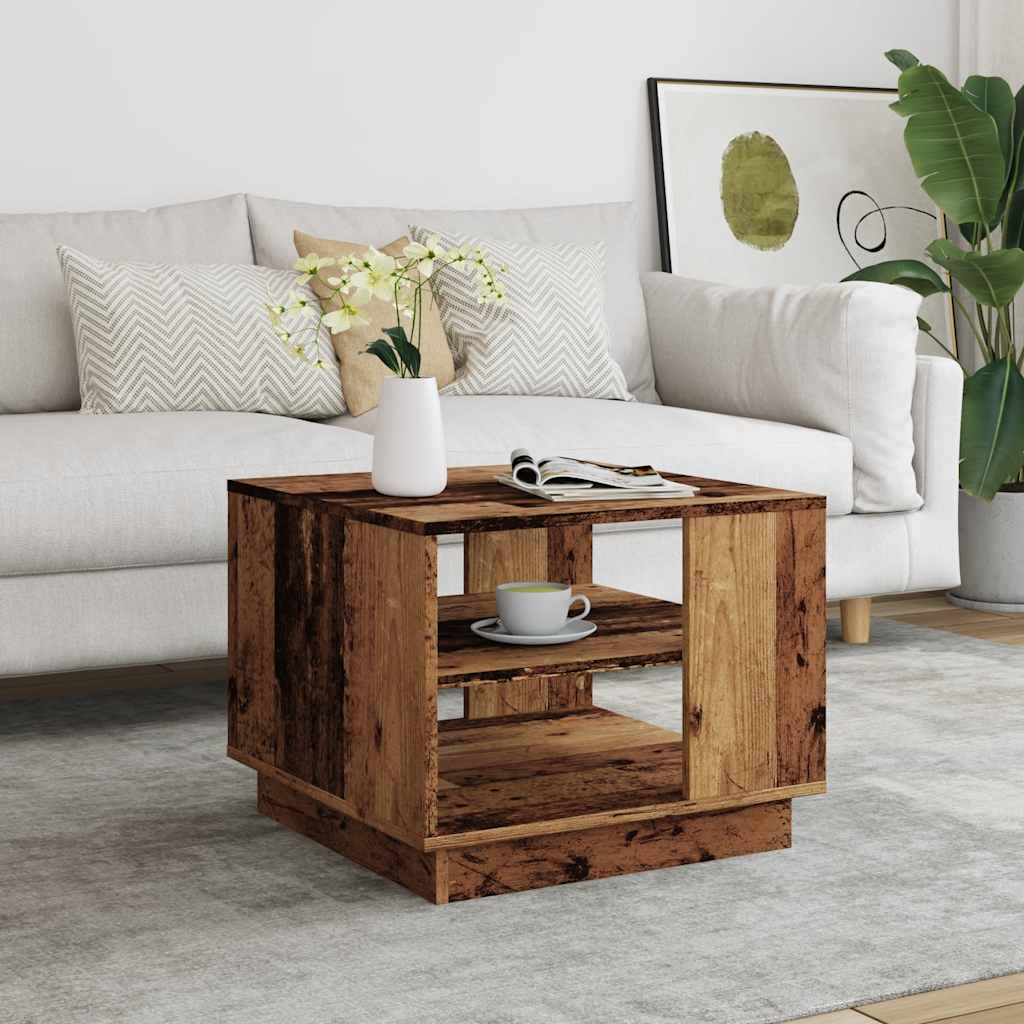 Stol za kavu staro drvo 55x55x42 cm konstruirano drvo