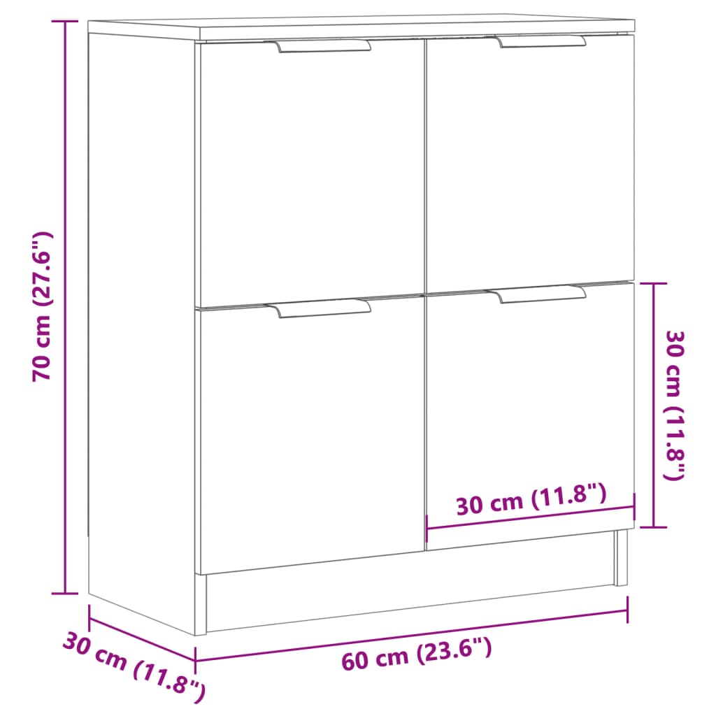 Komoda boja starog drva 60 x 30 x 70 cm od konstruiranog drva