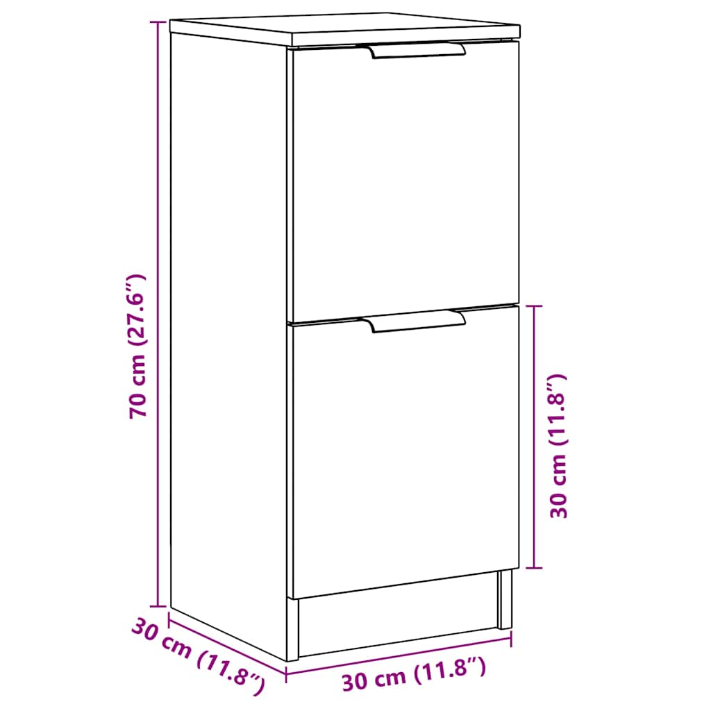 Komoda 2 kom staro drvo 30x30x70 cm konstruirano drvo