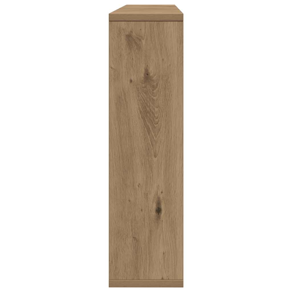 Ormarić s ogledalom LED boja hrasta artisan 76x15x55 cm drveni